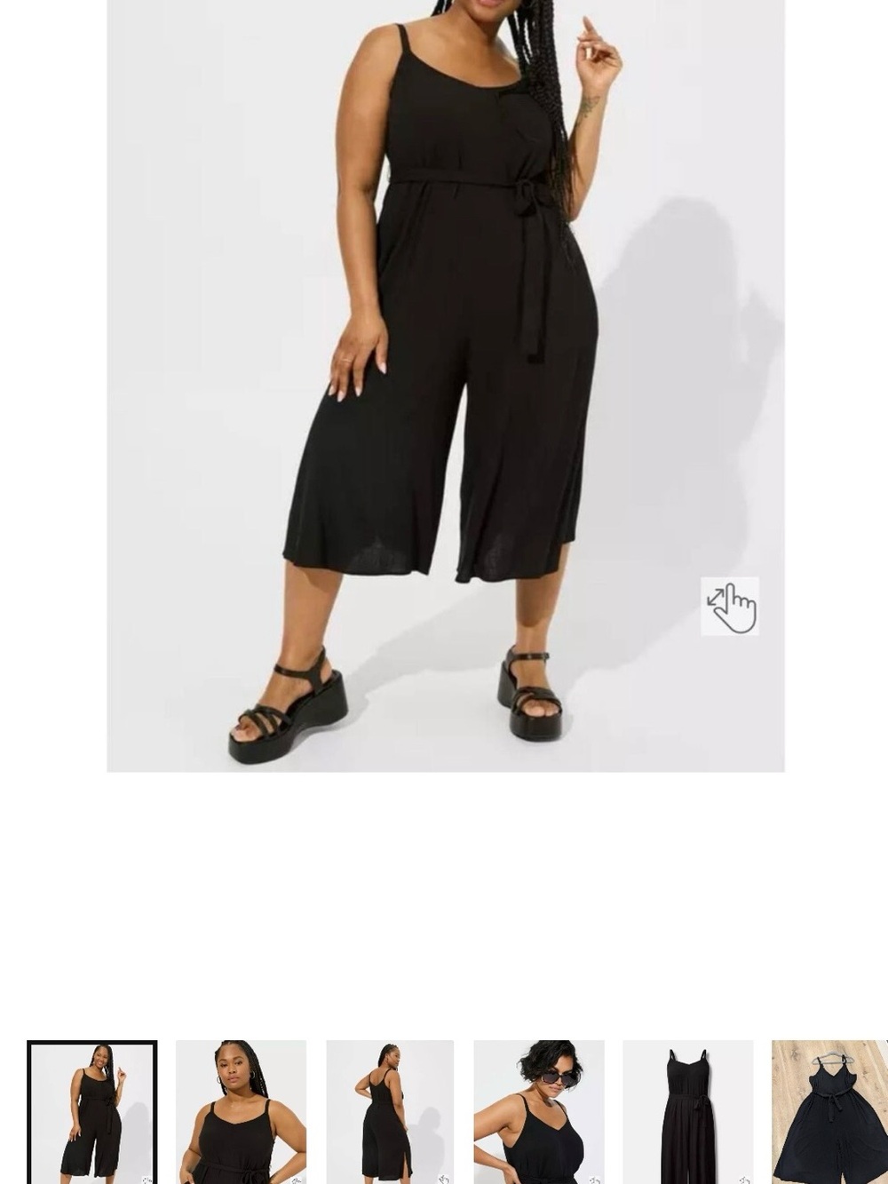 Torrid Cami Culotte Jumpsuit in deep black - Picture 4 of 11